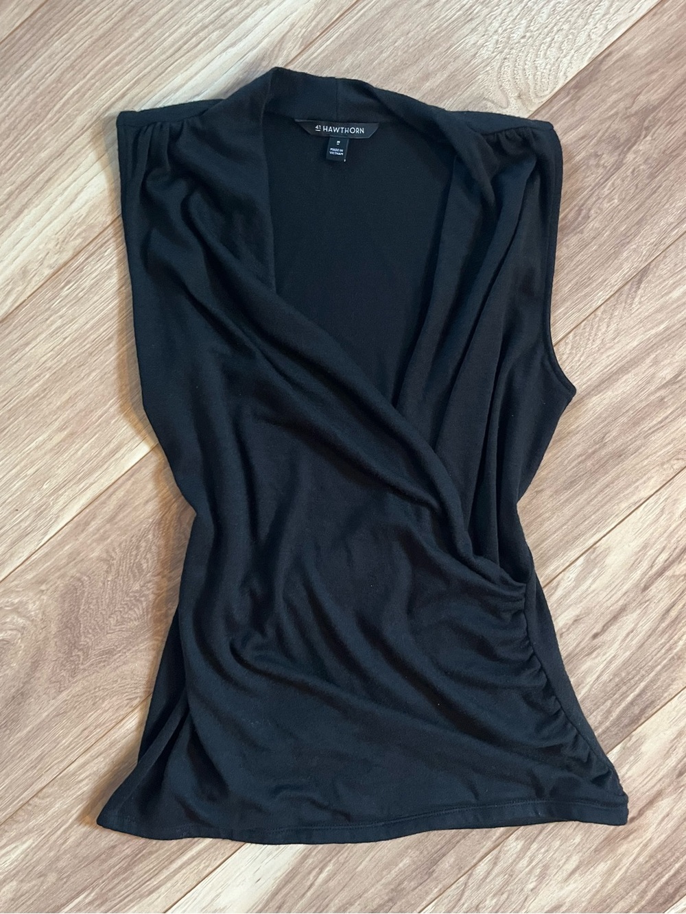 Vintage black ballet wrap tank top